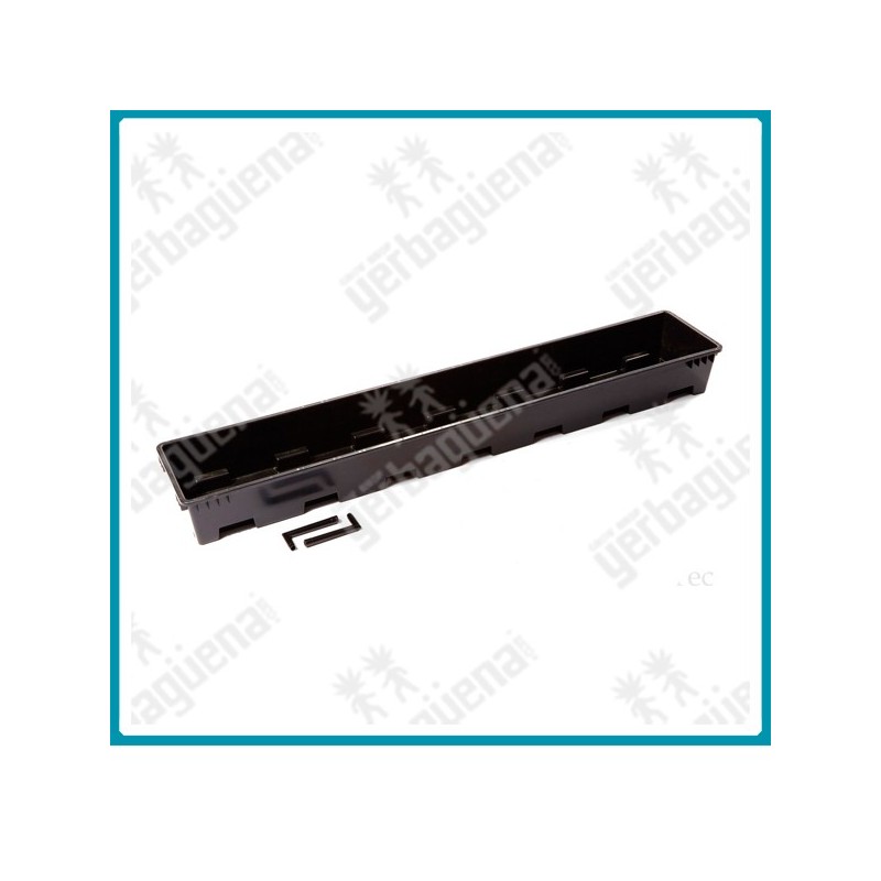 Bandeja portadora para su uso en hidroponía o como bandeja para el drenaje de tiestos cuadrados de 7 litros.