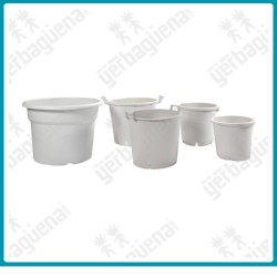 Maceta redonda blanca