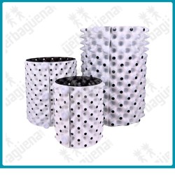 Maceta redonda RootPlus Blanca por fuera y negra por dentro.