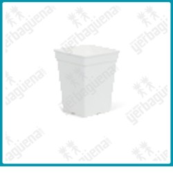 Maceta cuadrada blanca de 11 L.
