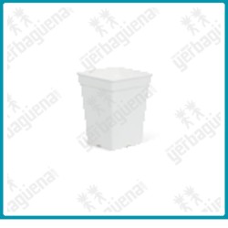 Maceta cuadrada blanca de 7 L.