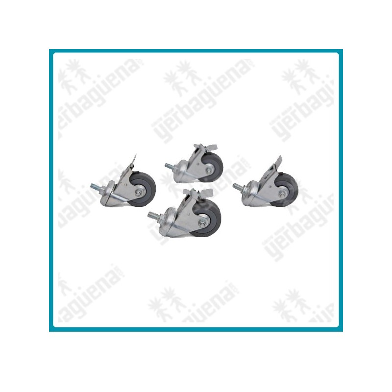 Kit ruedas para soporte de mesa de cultivo (4 und)